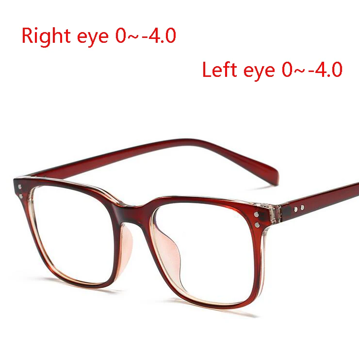 Custom degree Винтажные рисовые гвозди TR90 женские мужские очки для близорукости 1,56 асферические линзы квадратные очки по рецепту 0~-400 - Цвет оправы: Custom degree