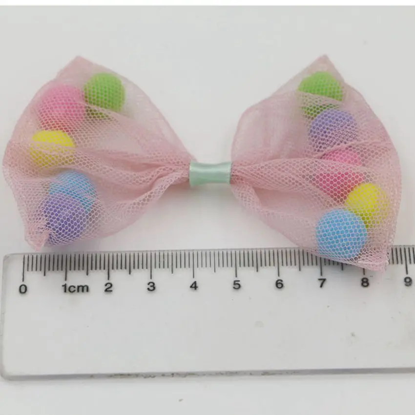 50 шт. Смешанные шарики с помпонами и бантом Вышитые Патчи для одежды пришитые на