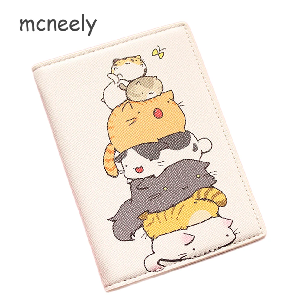 Кошка имитирует шапку! С рисунком из мультфильма с отделением для паспорта ID