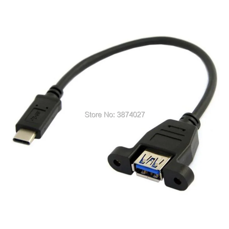 Кабель-адаптер USB3.1 Type C type-c USB-C Male-USB 3 0 A Female OTG с винты для крепления панели |