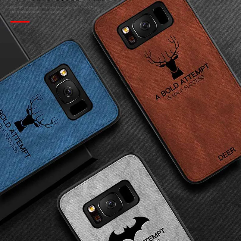 for Samusng Galaxy S9 case S8 Plus cover silicone frame classic deer pattern fabric back Samsung S8+ |
