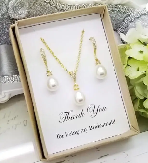 Элегантное жемчужное ожерелье с подвесками и серьгами|Сувениры для вечеринок| |