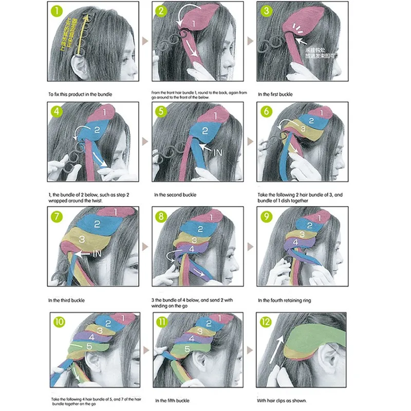 Инструмент для плетения волос женщин и девочек 2 шт./компл. простой в