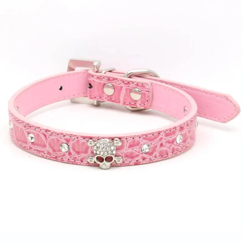 Ошейник из искусственной кожи стразы пряжки для щенка ошейники Перро