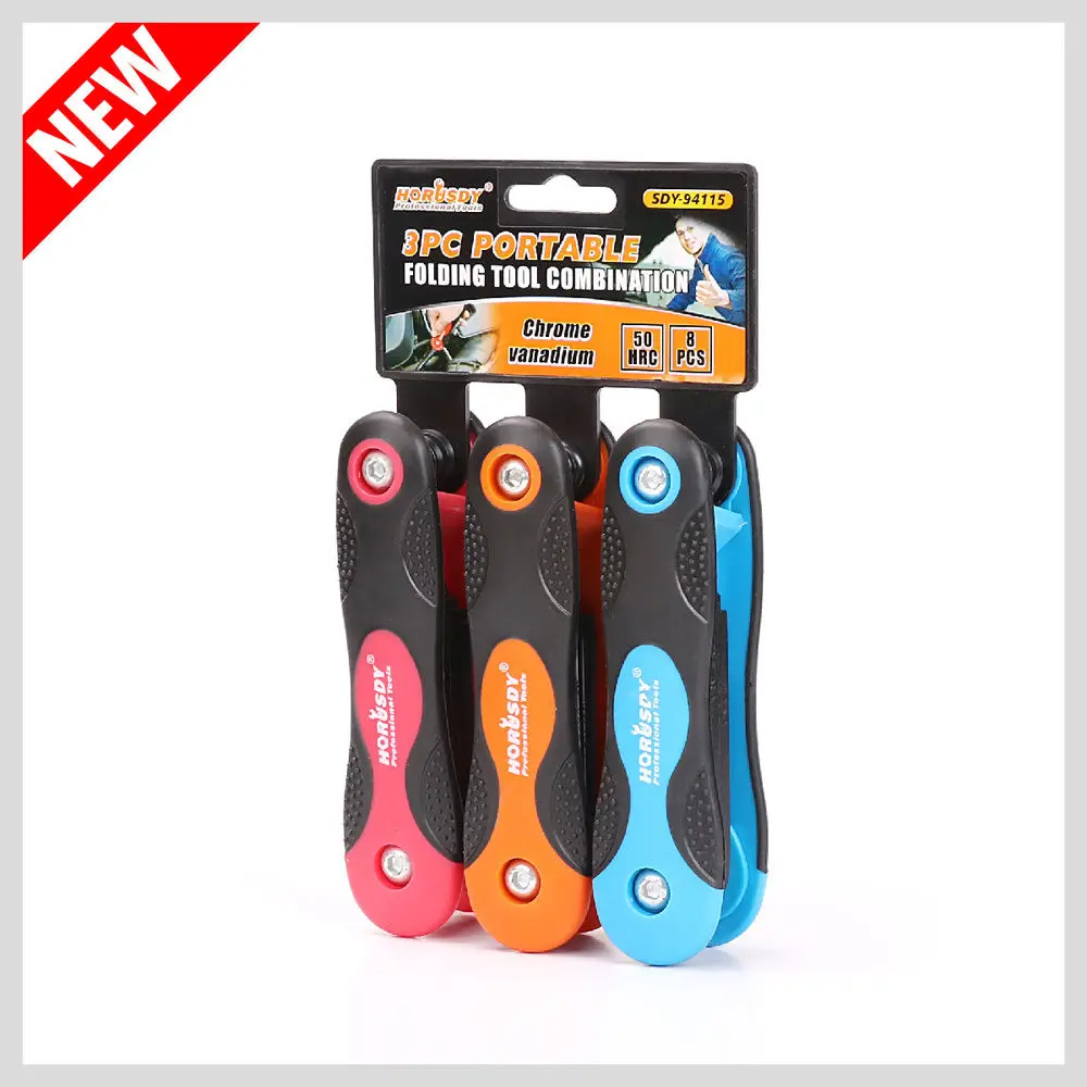 SEDY 3 шт. складной шестигранный ключ набор 24 ключа универсальный SAE метрический Torx