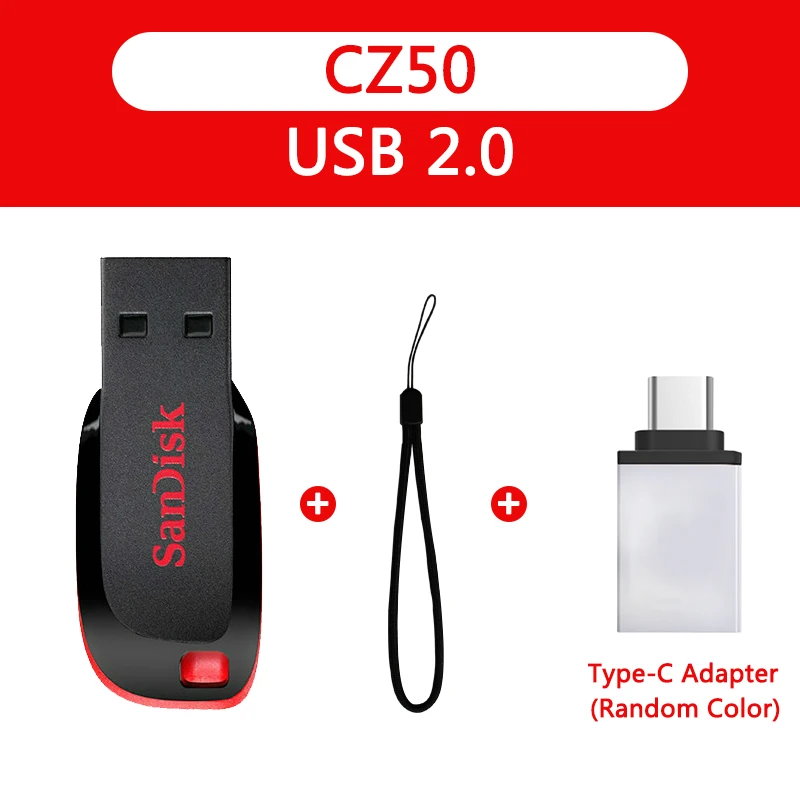 Sandisk 100% оригинал CZ50 usb флеш-накопитель 32 ГБ мини флешка 8 Гб 16 карта памяти 64