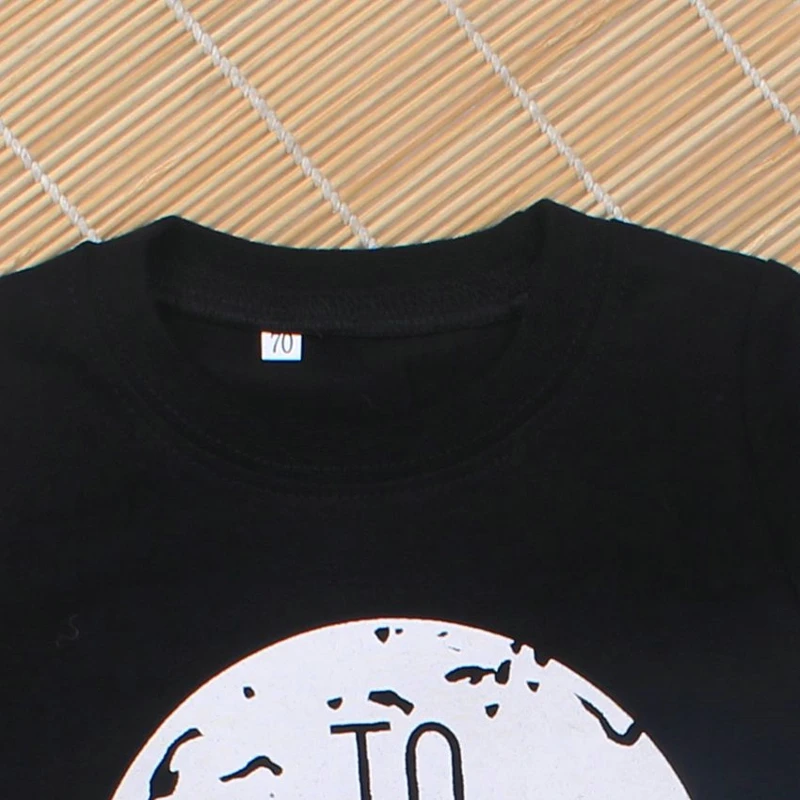 Salaher Moon arrow 2017 Autumn and summer Baby Boy Clothes Short sleeve Letter Print T-shirt+Pants Kids Clothing Sets | Детская одежда