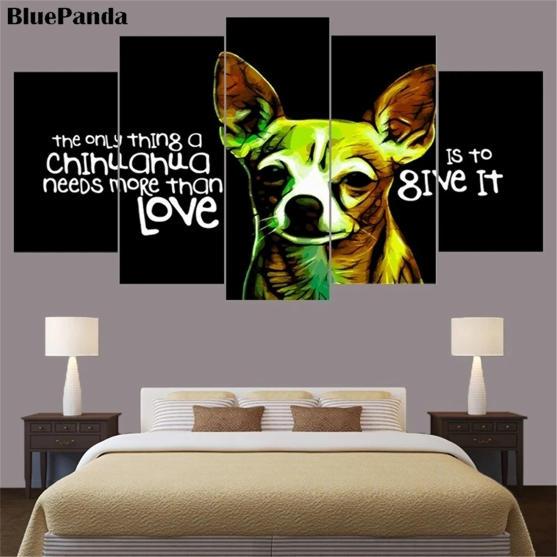 5 шт. милая собака животное HD холст картина маслом плакат настенное искусство