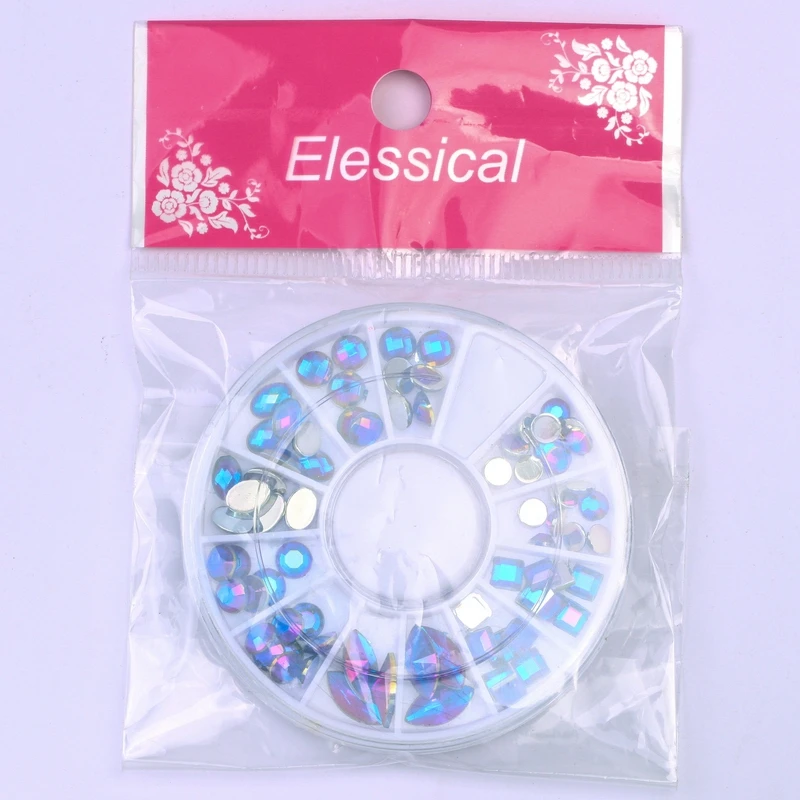 3D украшения для дизайна ногтей безобидные из страз колесо камней принадлежности