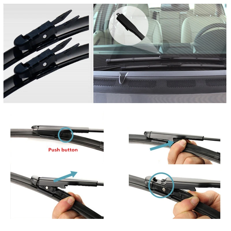 SLIVERYSEA Front and Rear Wiper Blade 24''+15'' For Nissan Qashqai 2007-2013 High quality Natural Rubber windscreen |