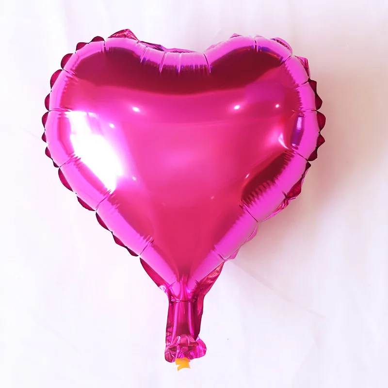 rose red heart 10 шт фольгированные шары 10 дюймов воздушные шары на день рождения Свадебные украшения globos babyshower счастливый год anniversaire вечерние воздушные шары - Цвет: rose red heart