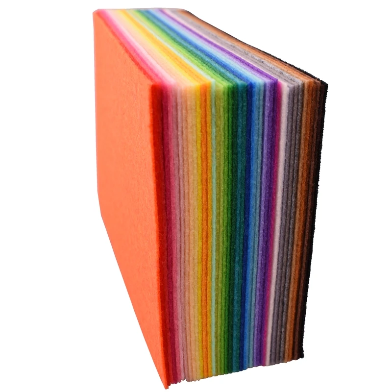 QUANFANG 40pcs/lot 1mm Nonwoven Felt Fabric Thickness Polyester Cloth of Home Decoration Bundle for Sewing Dolls Crafts