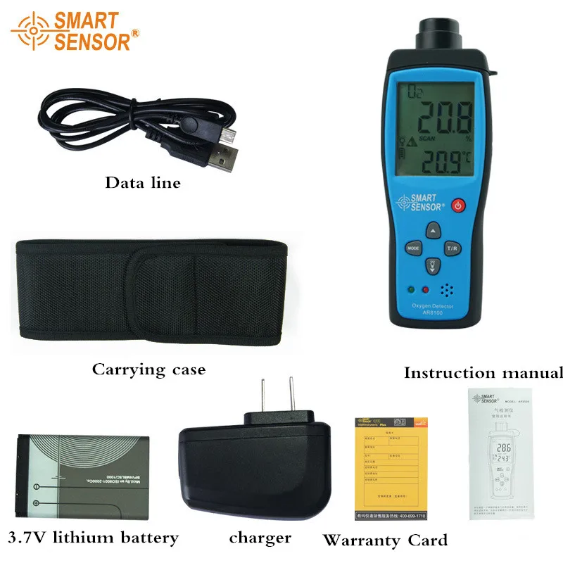 Анализатор кислорода и газа AR8100 монитор качества воздуха в помещении детектор O2