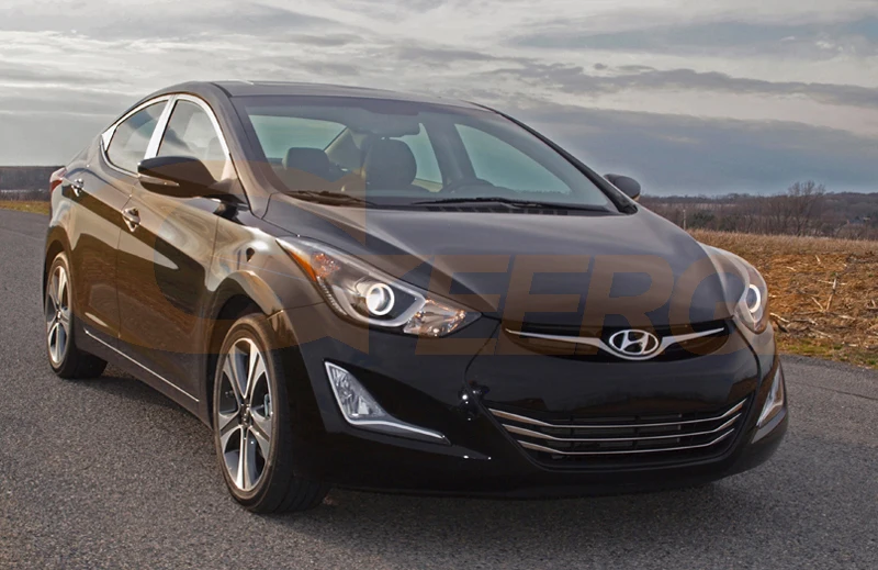Для hyundai Elantra проекционные фары отличное Ультра яркое освещение CCFL ангельские глазки комплект Halo Кольцо