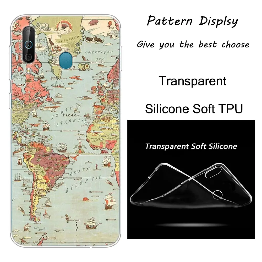 009 World Map Just Go Silicone Phone Case For Samsung Galaxy A80 A70 A60 A50 A40 A40S A30 A20E A2CORE M40 Note 10 Plus 9 8 5 Fashion - Цвет: 009