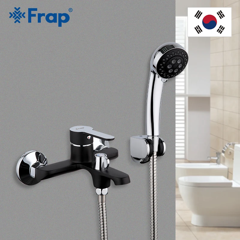 Frap Black Bathroom Shower Brass Chrome Wall Mounted Faucet Head sets black bath shower mixer bathtub faucet F3242 | Обустройство