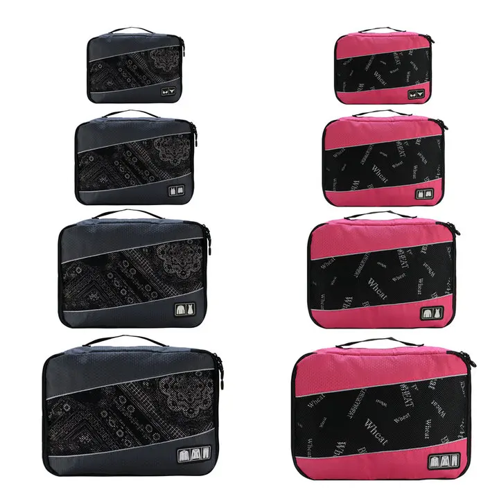GRAY4 ROSE4 Soperwillton для мужчин и женщин Дорожная сумка для мужчин и женщин 210D полиэстер 3, 4, 6, 8 штук упаковочные кубики органайзер для багажа для путешествий#501 - Color: GRAY4 ROSE4