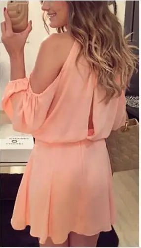 Женское шифоновое коктейльное платье повседневное свободное с длинным рукавом