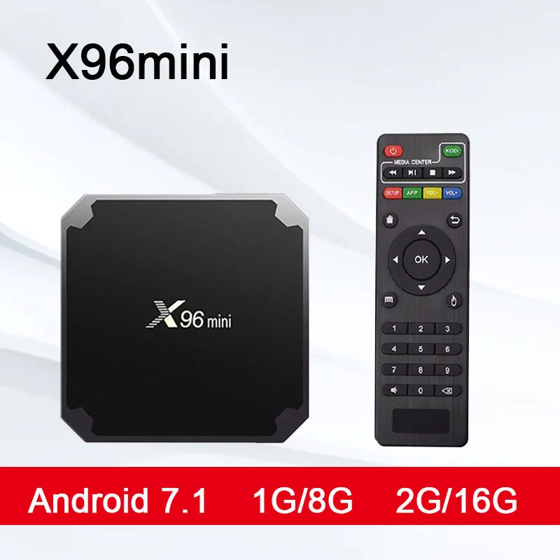 ТВ-приставка X96mini Android 7 1x96 четырехъядерный процессор Amlogic S905W 2 4 ГГц Wi-Fi 1 ГБ/2 ГБ/16 ГБ