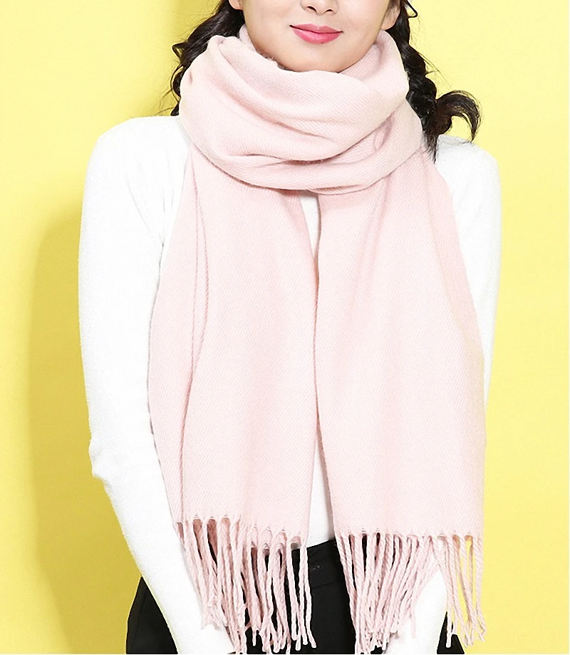

High Quality Fashion Winter Scarf Women Spain Desigual Scarf Solid Thick Brand Shawls and Scarves for Women TKS002-pink