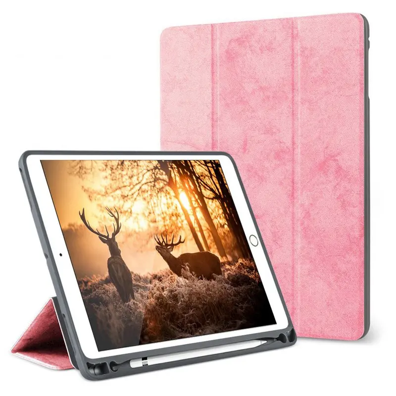 pink Чехол из искусственной кожи чехол для iPad Air 3 10,5 чехол с карандашом Чехол для iPad Pro 10,5 Satnd Чехол+ пленка+ ручка - Цвет: pink