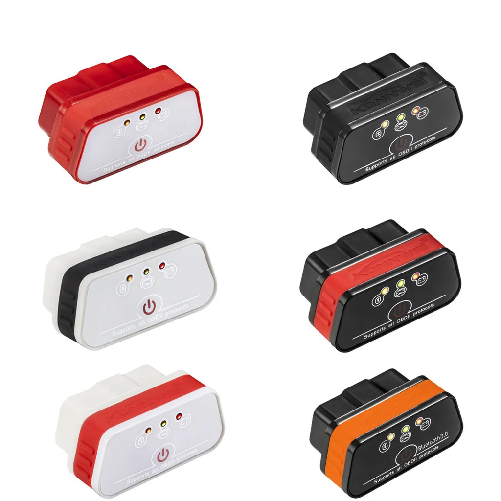 Konnwei OBD2 ELM327 Android Bluetooth 3,0 адаптер Автомобильный сканер автомобильный диагностический инструмент автомобильный код ошибки считыватель ODB2 ELM327# A