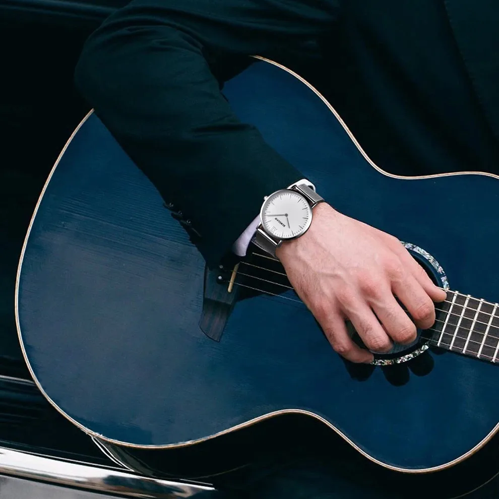 BINSSAW 2017 новые ультра-тонкие мужские часы из нержавеющей стали Роскошные