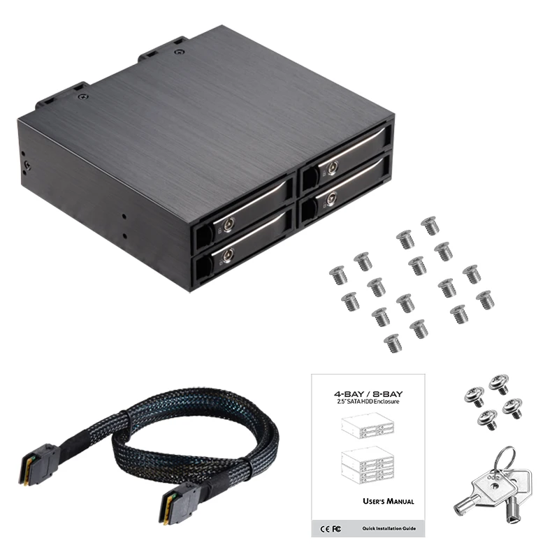 Uneatop 4*2,5 дюймов бездорожье HDD/SSD для 5,25 дюйма оптическое пространство Мобильная стойка поддержка 7-15 мм толщина HDD/SSD с замком/мини