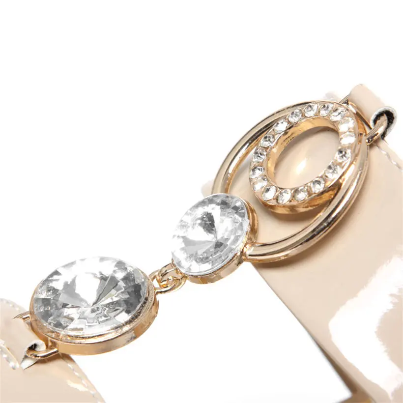 Стразы женские шлепанцы высотой 6 см на квадратном блочном каблуке черные