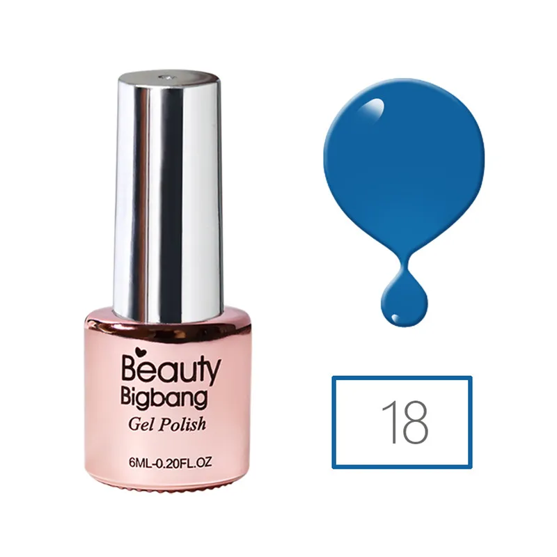 BeautyBigBang, 6 мл, чистый цвет, Гель-лак для ногтей, УФ светодиодный, лампа, гель-лаки для дизайна ногтей, маникюрный Топ, впитывающий Гель-лак для ногтей - Цвет: 018