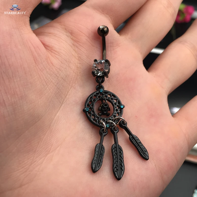 Dreamer сетка черный череп пупка пирсинг назначение Кольца для пирсинга тела Ombligo