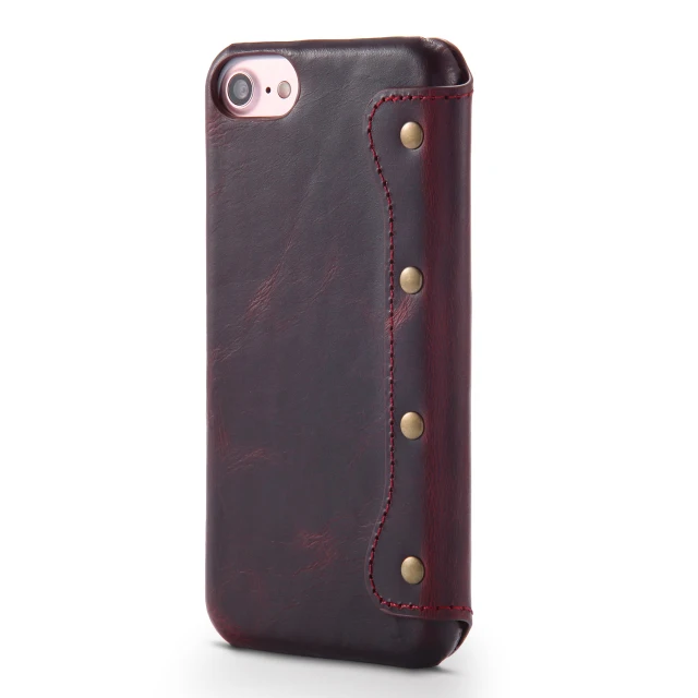 Wine Red Чехол из натуральной кожи для Apple iPhone8, чехол для iPhone 8 Plus, чехол 6 Plus, откидная крышка для iPhone 6, 6s, 7, 8 Plus, Etui, iPhone 7 Plus, iPhone6 - Цвет: Wine Red