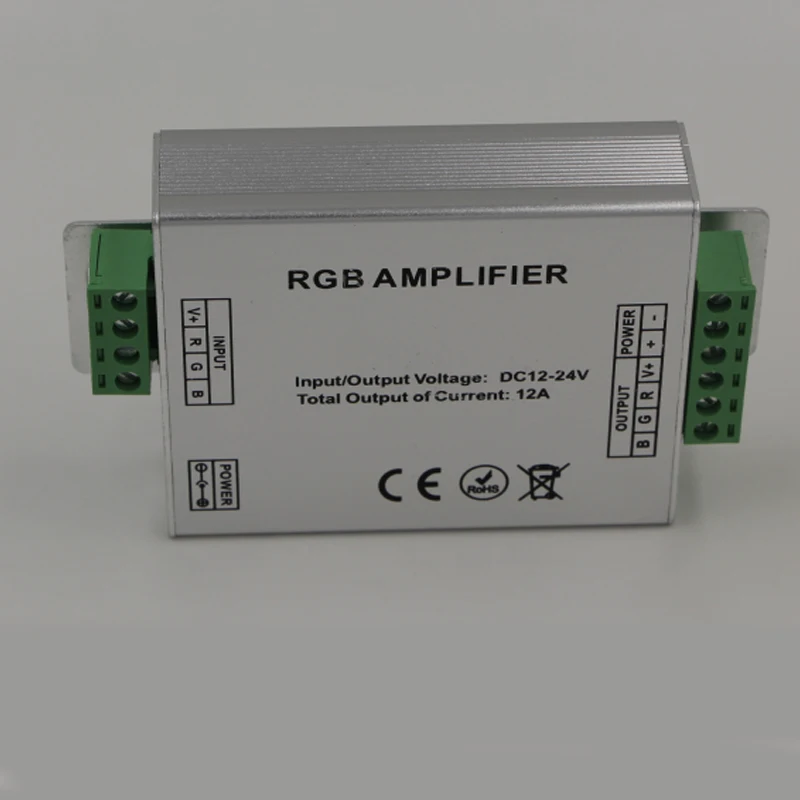 1 шт. 12A LED RGB усилитель DC12 24V 4pin расческа со светодиодным контроллером для 5050 3528 2835