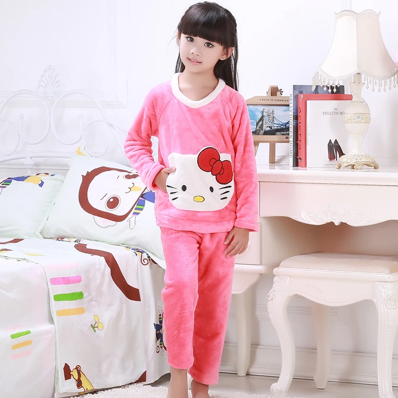 Розничная продажа зимняя детская флисовая Пижама теплая Фланелевая для