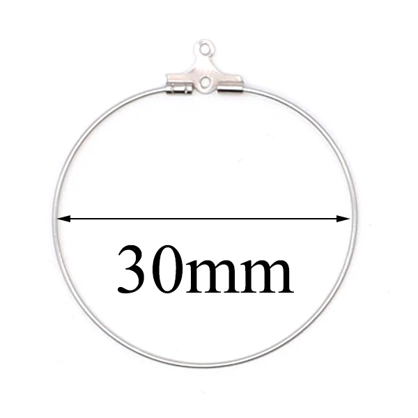 30mm 10 шт./лот, корейские Круглые двойные Висячие круглые серьги из нержавеющей стали, аксессуары для ювелирных изделий, материал, посылка - Цвет: 30mm