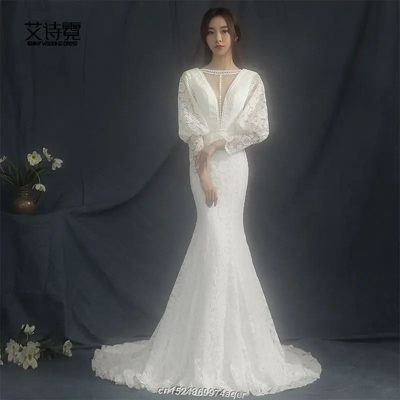 Красивое белое кружевное свадебное платье 2019 Vestidos De Novia Высокое/низкое пляжное