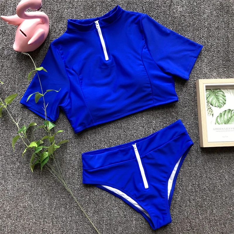 Женский купальник Bikinx черный спортивный с высокой талией и пуш апом бикини