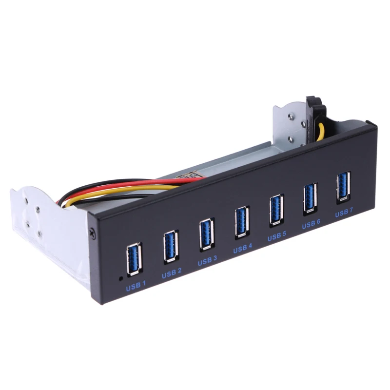 USB 3 0 7 портов Zeadow usb хаб с металлической передней панелью 5 25 дюйма 15 контактным