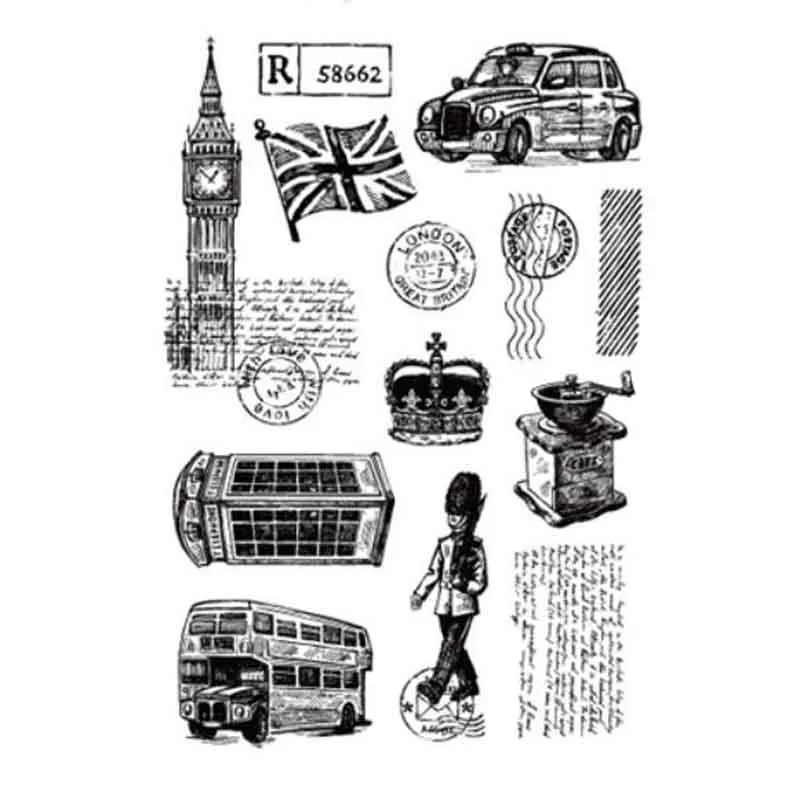 Vintage 5 Transparent Clear Stamp for DIY scrapbooking/Card Making | Канцтовары для офиса и дома