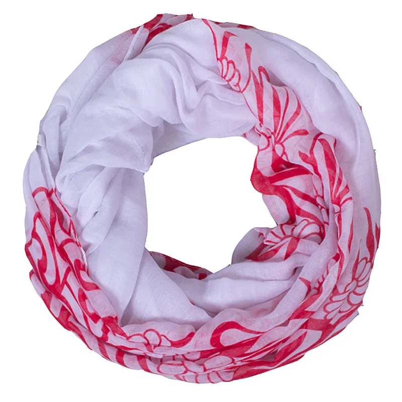 

Fashion Lightweight Infinity Women Scarf Floral Print Polyester Warm Soft Gift Big Ring Loop Scarfs 180*110cm