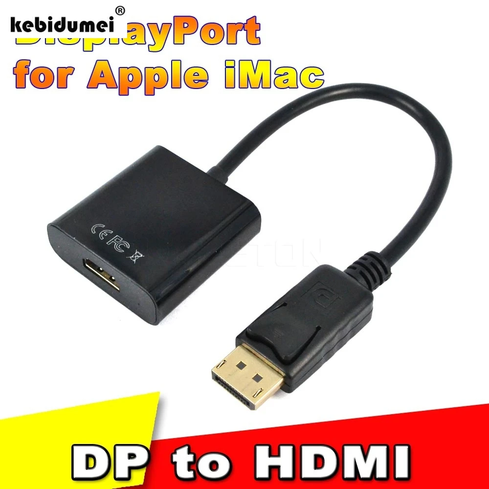 Kebidumei 20 см Дисплей Порт DP к HDMI конвертер кабель адаптер Бесплатный порт Разъем для