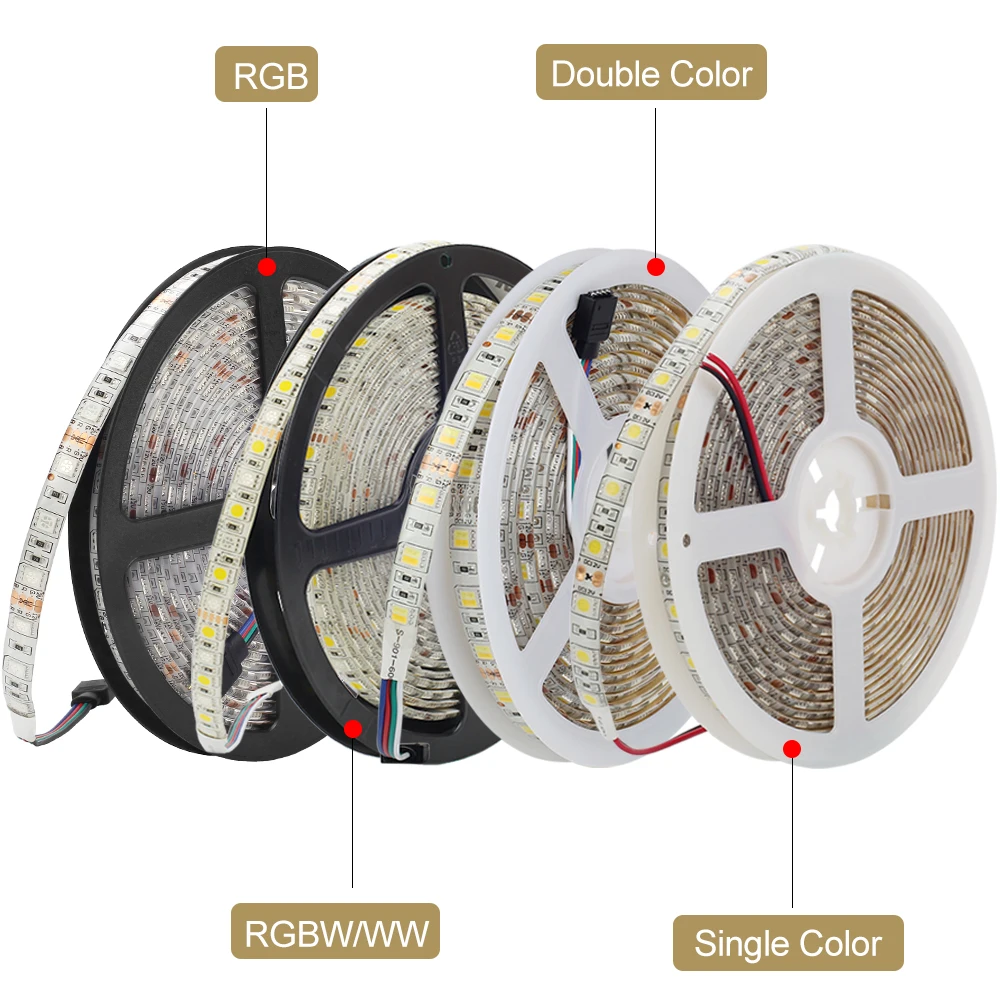 1 рулон 5 м Водонепроницаемый 12 В Светодиодные ленты Light 5050 RGB RGBW RGBWW CW+ WW красный зеленый синий диод лента светодиодный светильник домой украшение праздника