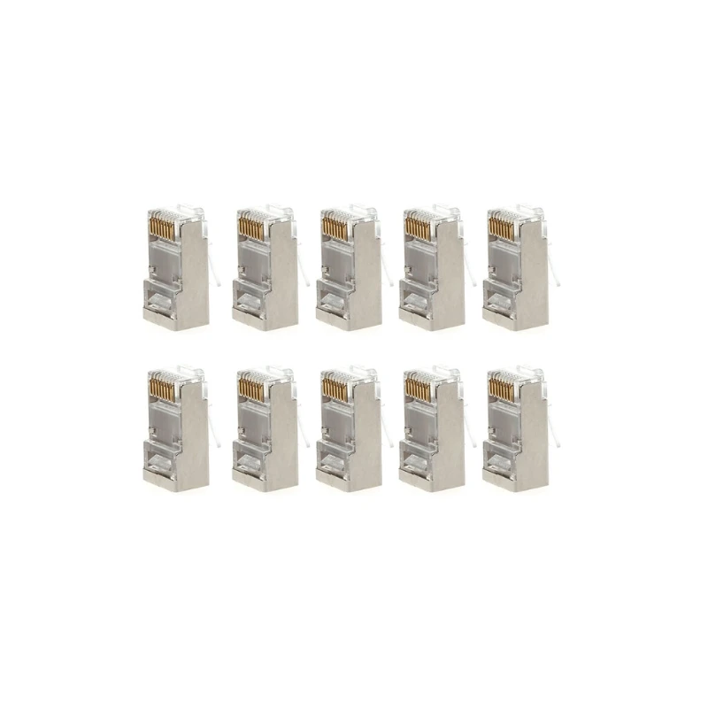 

1 Набор/10 шт. Cat6 8-Pin RJ45 8P8C многожильный экранированный обжимной модульный разъем высокое качество сетевой кабель для подключения к сети