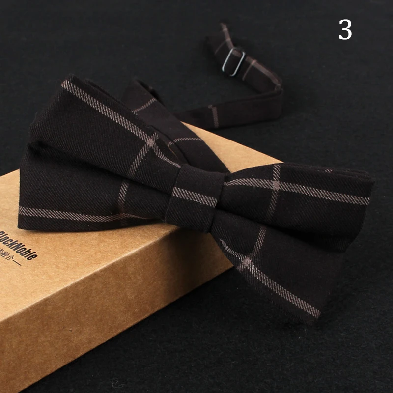 Мужские классические галстуки-бабочки двухслойные в полоску Подарочная коробка