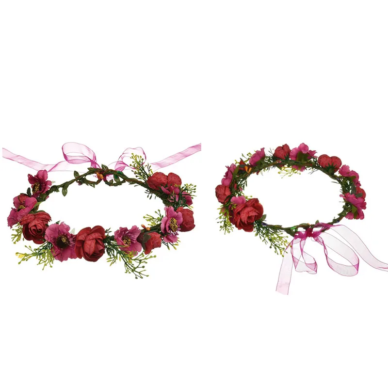 Бархатный Цветочный фиолетовый искусственный венок для волос свадебный ободок