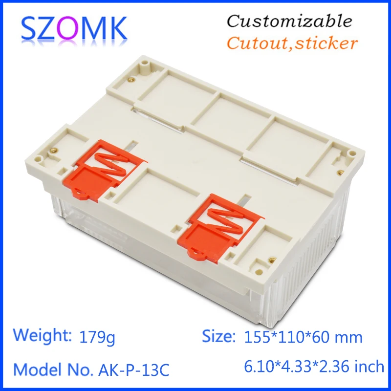 1 шт 155*110*60 мм szomk Пластиковый корпус для электроники проект din-рейка корпус прибора PLC корпус пластиковый корпус