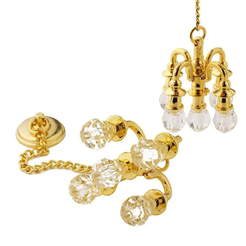 Миниатюрная люстра Dongzhur 23 мм * 32 игрушки для кукольного домика 1:12 аксессуары