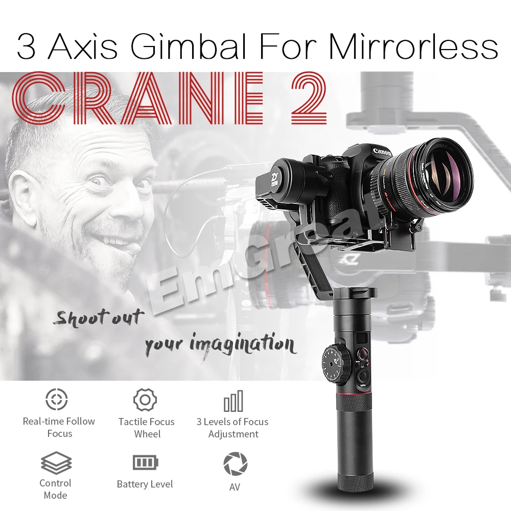 Стабилизатор камеры Zhiyun Crane 2 с 3 Осями и сервофокусом для всех моделей