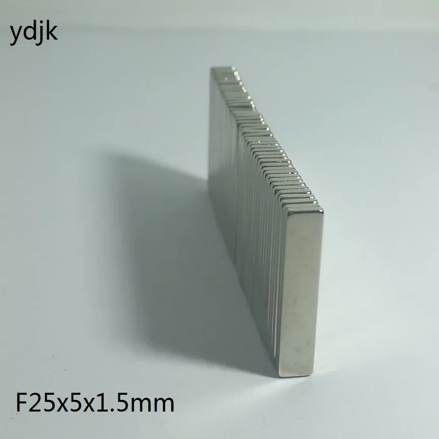 100 шт./лот N35 блок магнит 25*5*1 5 супер сильный неодимовый 25x5x1 NdFeB 5|Магнитные