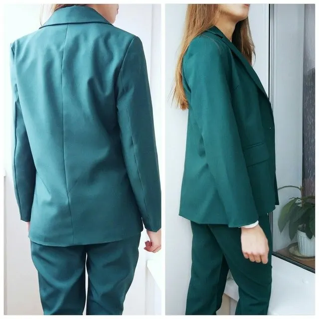 Простая однотонная куртка бойфренд 2018 маленькие брюки облегающие с манжетами